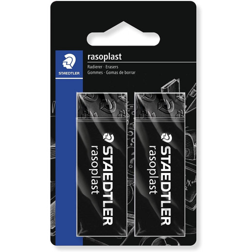 Staedtler Rasoplast Eraser Pack of 2, Black