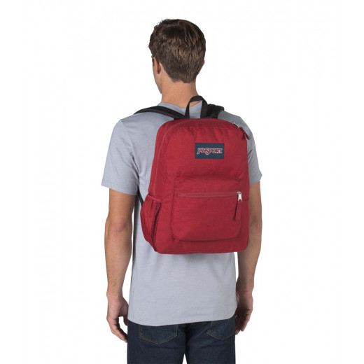 JanSport Cross Town Remix Backpack, Viking Red Heathered 600D