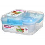 Sistema Bento Cube Box to Go with Fruit, Yogurt Pot, 1.25 L - Blue