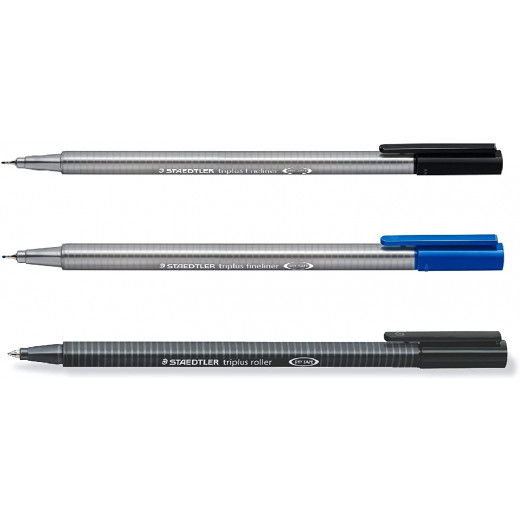 غلبة اقلام متنوعة تراي بلس ستدلر اقلام حبر ازرق+اسود+قلم رصاص ميكانيكي 0.5+قلم هاي لايتر اصفر