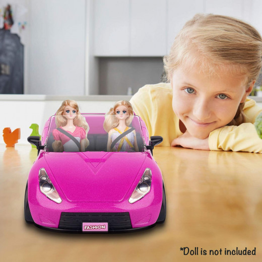 Super Joy Bright Magenta Convertible Doll Car