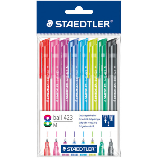 Staedtler Triangular Neon Ballpoint Pen, Pack of 8