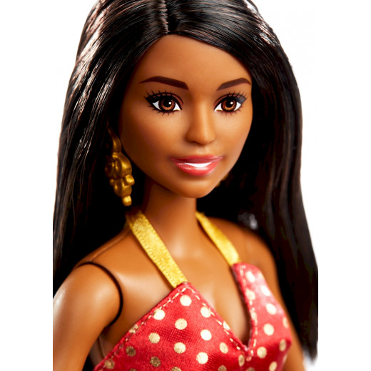 Barbie Holiday Doll with Red and Gold Dress, African American