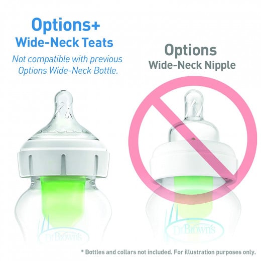 Dr Brown's Y-Cut Wide-Neck Silicone Options+ Teat 2-Pack