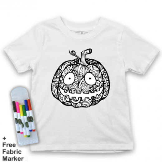 Mlabbas Kids Coloring T-Shirt, Pumpkin Design, 6 Years