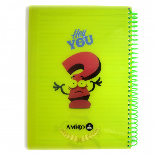 Amigo Hey you Wire Notebook, Green, 70 page, 2 Subjects