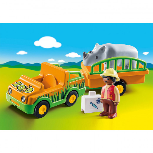 Playmobil  Zoo Vehicle With Rhinoceros