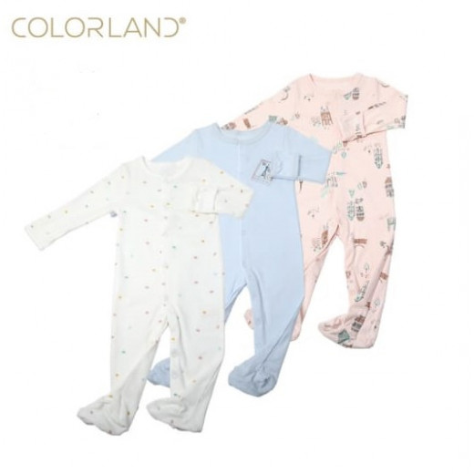 Colorland Long-Sleeve Baby Overall 3 Pieces In One Pack 6-9 Months,