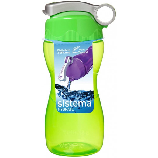 Sistema Hourglass Plastic Water Bottle, 475 ml, Green