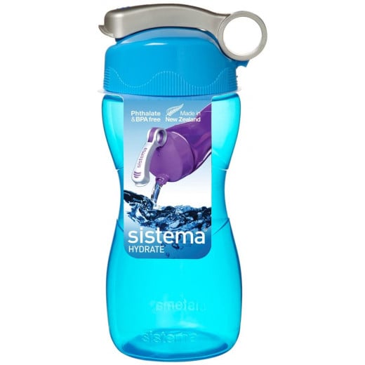 Sistema Hourglass Plastic Water Bottle, 475 ml, Blue