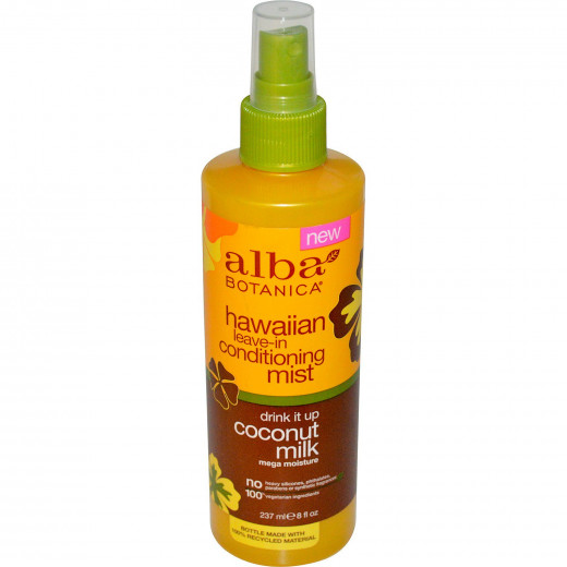 Alba Botanica Hawaiian Coconut Milk Conditioning Spray, 8 Ounce