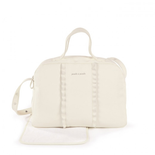 Pasito a Pasito Ivory Diaper Bag with Changing Mat - 42 x 31 x 16 cm