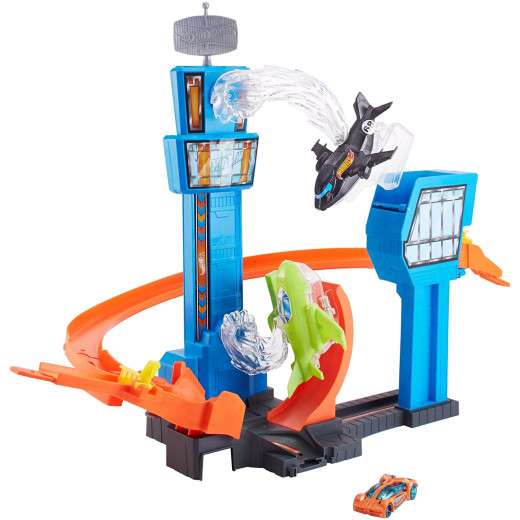 Hot Wheels Jet Jump Airport Track Play Set Motorized Jet Action 1 Vehicle Included