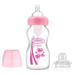 Dr. Brown's, 270 ml Wide-Neck "Options" Transition Bottle w/ Sippy Spout - Pink, 1-Pack