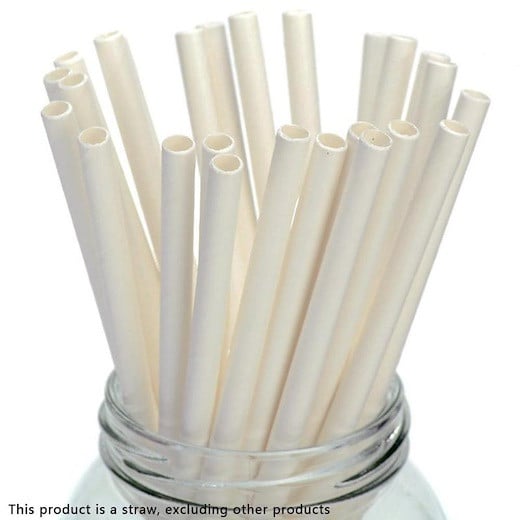 Folia White Straws Solid 25pcs