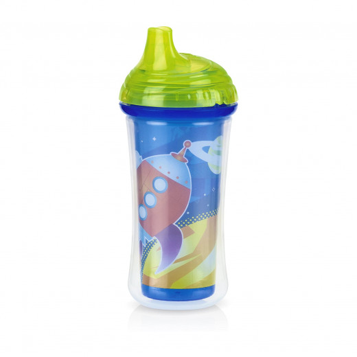 Nuby Insulated Click-it Hard Spout Cup 270ml - Green & Blue