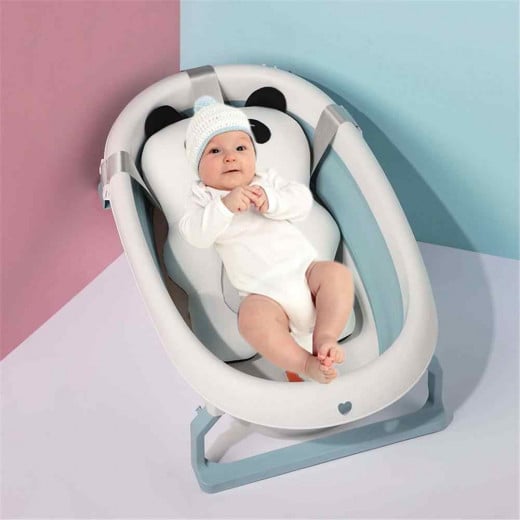 Newborn Bathtub Pillow - Baby Bath Seat Support Mat - Blue