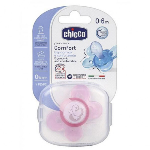 Chicco Physio Comfort Pink (0-6M) Silicone 1 Piece