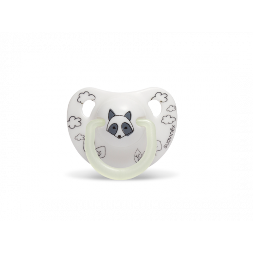 Suavinex Anatomical Silicone Pacifier White Racoon 0-6M