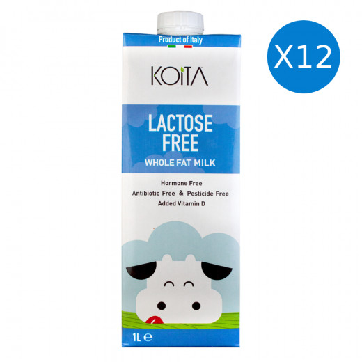 KOITA Lactose Free Whole Fat Milk 1L - Pack of 12