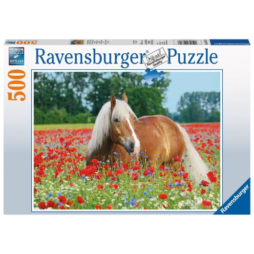 Ravensburger Horse in the poppy field 500 piece jigsaw puzzle