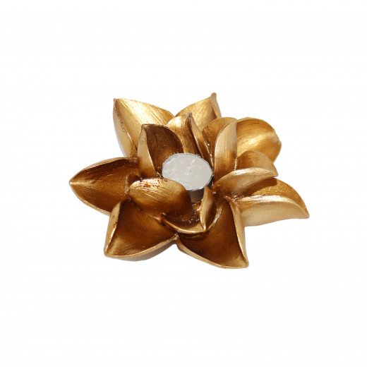 Candle Gold Holder, Medium Size, Flower Shape Decoration Piece