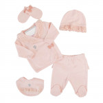 5 pieces Clothing Set for 0-3 months, Peach