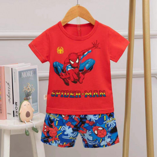 Half Sleeves T-Shirt & Short Pants Pajama Set, Spider Man Design, 1 Year