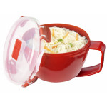 Sistema Microwave Noodle Bowl Lunch 940ml, Red/Clear