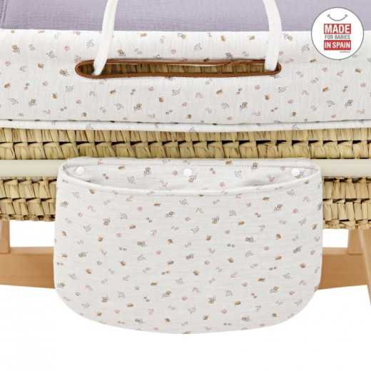Cambrass - Quilted Baby Basket Mio Cuco+W.Stan Miami Greige/Flowers 49x86x61 cm