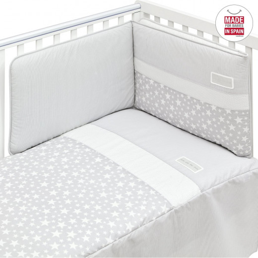 Cambrass - Set Bedspread+bumper 60x120 cm Star Grey