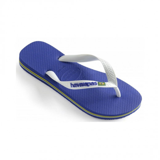 Havaianas Unisex Flip Flops Brasil Logo - Marine Blue Size 35-36