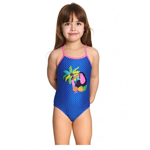 Zoggs Girls Jungle Crossback One Piece, Size 5 ,4-5 Years