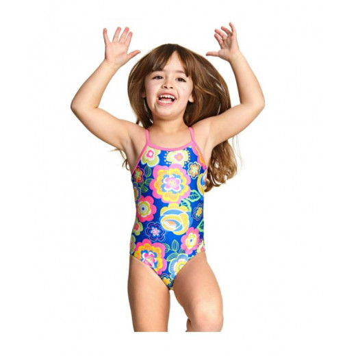 Zoggs Girls Posy Yaroomba Floral One Piece, Size 4, 4 Years