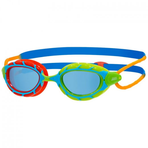 Zoggs Predator Junior ,Blue Red Lime Goggles