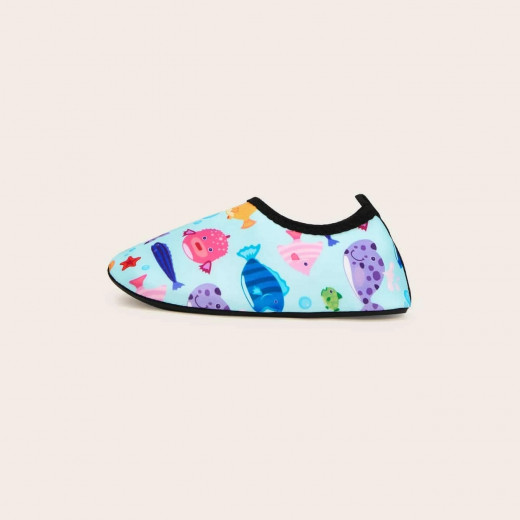 Toddler Boys Slip On Fish Pattern Shoes, EUR34-35