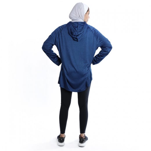 RB Women's Squat Hoodie , Free Size, Navy Blue