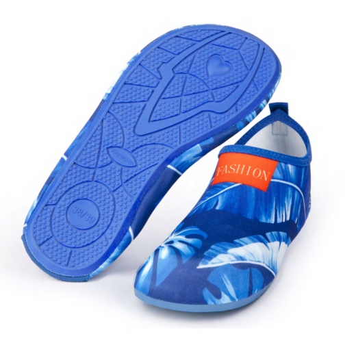 أحذية مائية للبالغين، الأوراق الاستوائية زرقاء فاتح، قياس 38-39