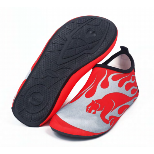 أحذية مائية للبالغين، تصميم لهب رمادي، قياس 36-37