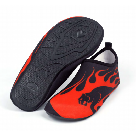أحذية مائية للبالغين، تصميم لهب أحمر ، قياس 36-37