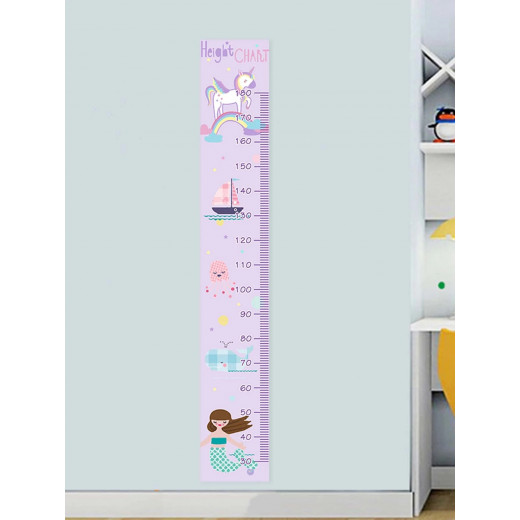 ملصق حائط لقياس طول الطفل, على شكل يونيكورن