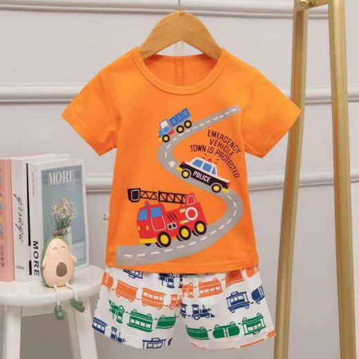 Half Sleeves T-shirt & Short Pants Pajama Set, By Design Police Chase , 6-12 Month