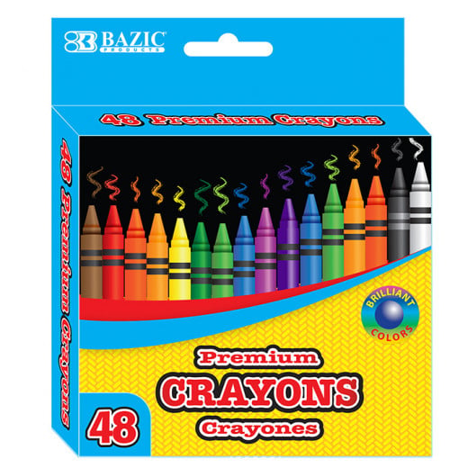 BAZIC 48 Count Premium Quality Color Crayons