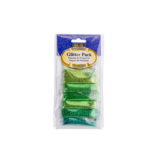 Bazic 6 Green Color Glitter Pack (2g)