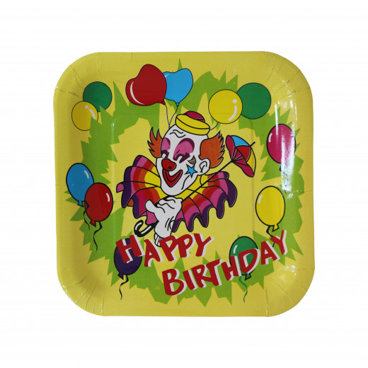 Disposable Square Plates for Kids, Yellow, 10 Pieces