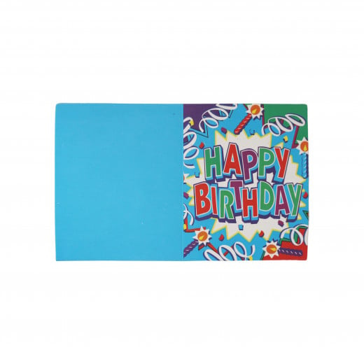بطاقات دعوة عيد ميلاد سعيد مع تصميم وجه سعيد باللون الازرق ، 10 بطاقات