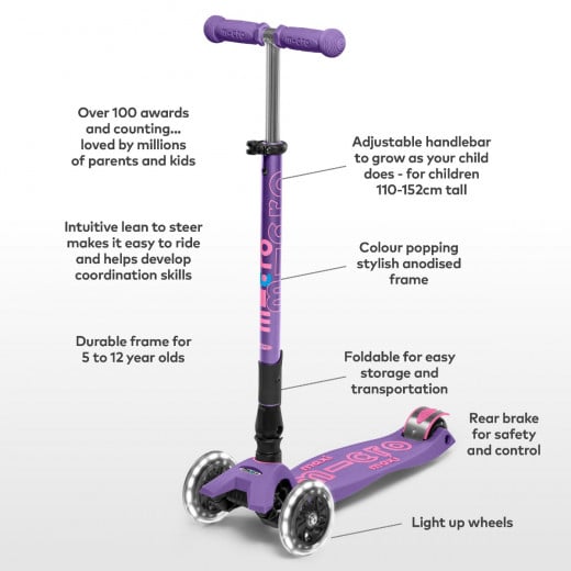 Mini Micro Deluxe LED Scooter, Purple