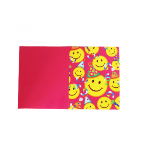 Happy Birthday Invitation Cards with Colored Happy Face Design , 10 Cards