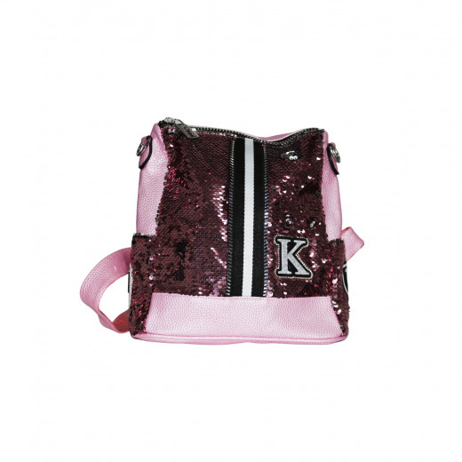 Little Shoulder Shining Sequin Bag For Girls ,Pink, 20*18 cm