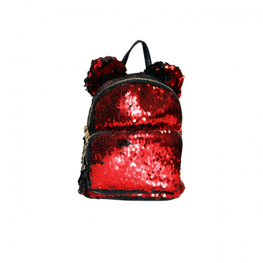 Little Fashionable Glittery Bag Pack For Girls ,Red , 20*18 cm